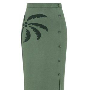 Collectif Patty Palm Knitted Pencil Skirt US 8